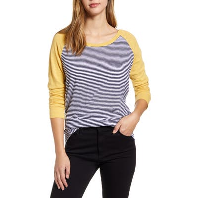 Caslon Lightweight Colorblock Cotton Tee, Blue