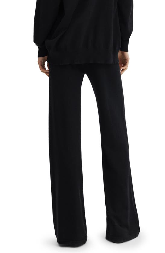 Shop Mango High Waist Wide Leg Knit Pants In Black