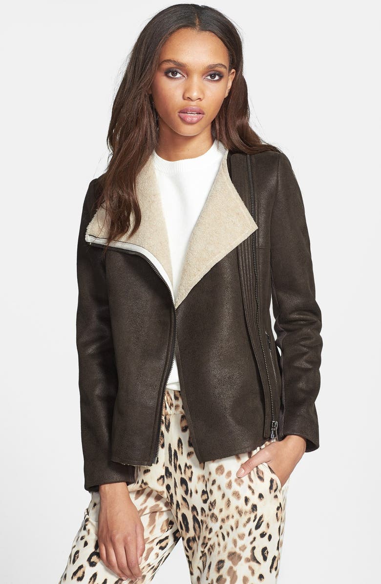 Faux Shearling Moto Jacket