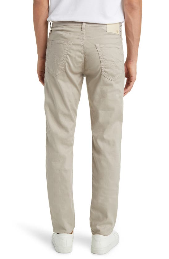 Shop Ag Everett Slim Straight Leg Stretch Cotton & Linen Pants In Beige