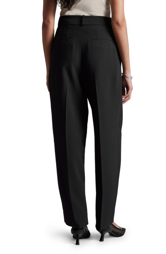 Shop & Other Stories Pleated Tapered Leg Pants In Black Dark