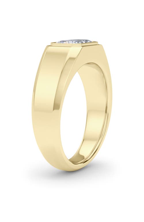 Shop Hautecarat Emerald-cut Lab Grown Diamond Signet Ring In 2.50 Ctw 18k Yellow Gold