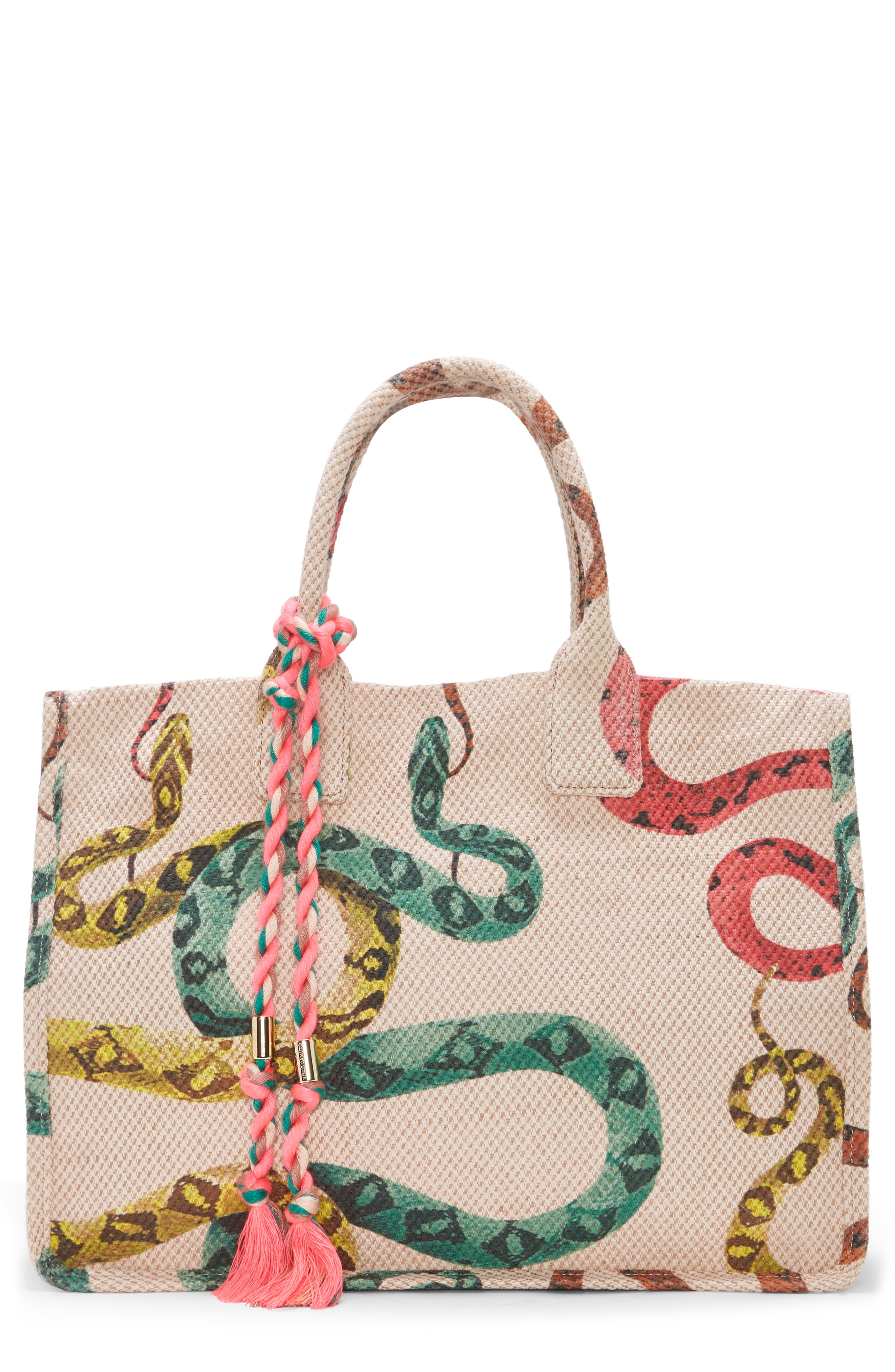 Vince Camuto Orla Printed Tote Bag In Coiled Snakes Pnk