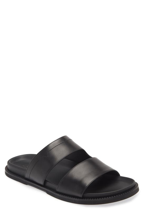 Shop Jm Weston Anatomique Double V Slide Sandal In Black