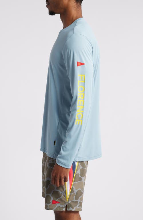 Florence Sun Pro Logo Long Sleeve Performance T-shirt In Steel Blue