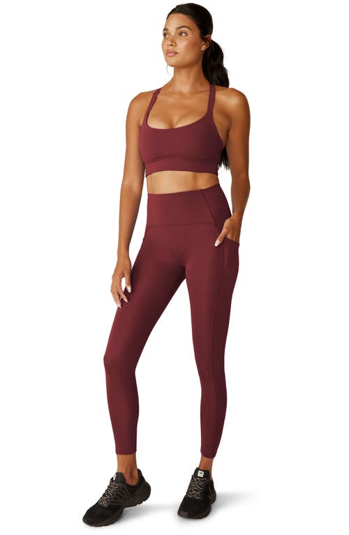 Shop Beyond Yoga Powerbeyond Strive High Waist Pocket Leggings In California Merlot