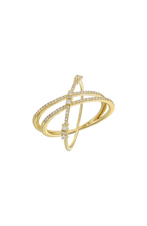 Bony Levy Audrey Crossover Diamond Ring In 18k Yellow Gold