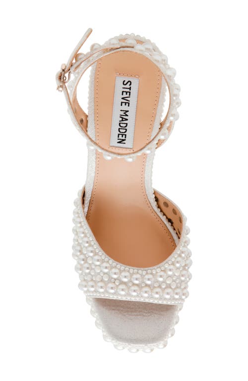 Shop Steve Madden Assured Platform Ankle Strap Sandal In Pearl