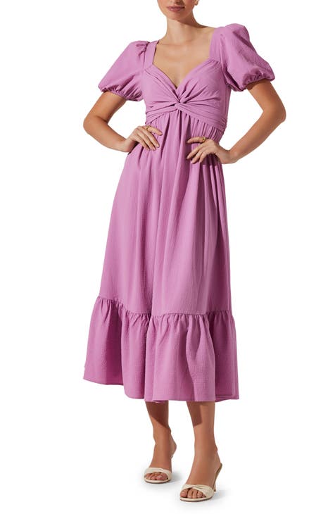 Womens Lavender Pocket Dress  Short Midi Dress For Leggings