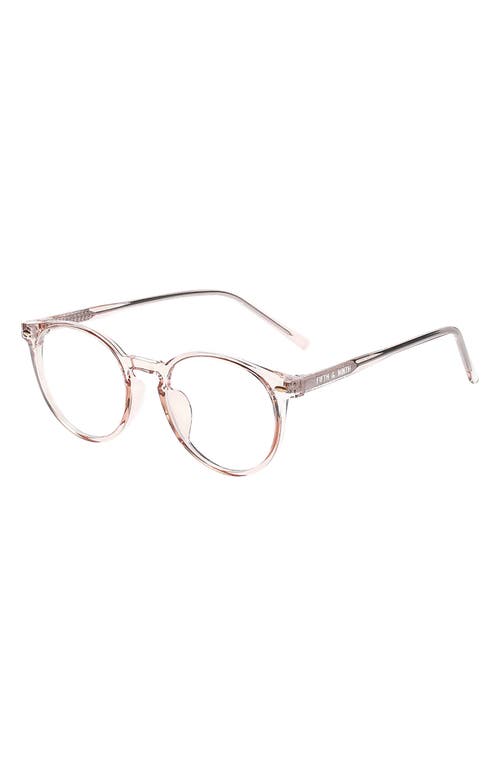 Fifth & Ninth Dakota 48mm Round Blue Light Blocking Reading Glasses in Tan/Clear at Nordstrom