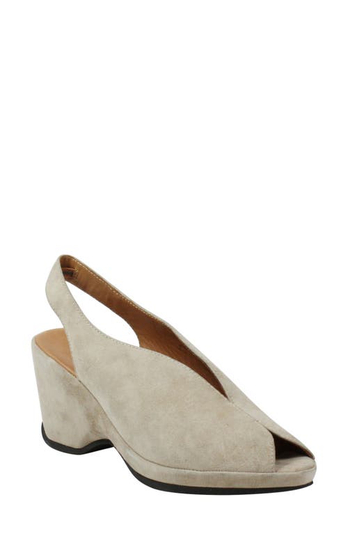 Odetta Slingback Wedge in Taupe Suede
