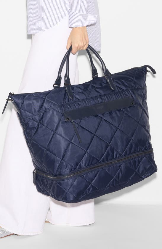 Shop Mz Wallace Madison Quilted Weekend Bag In Navy