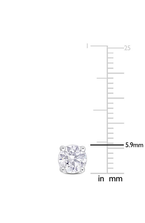 Delmar Sterling Silver Round Lab Created Moissanite Stud Earrings In Silver