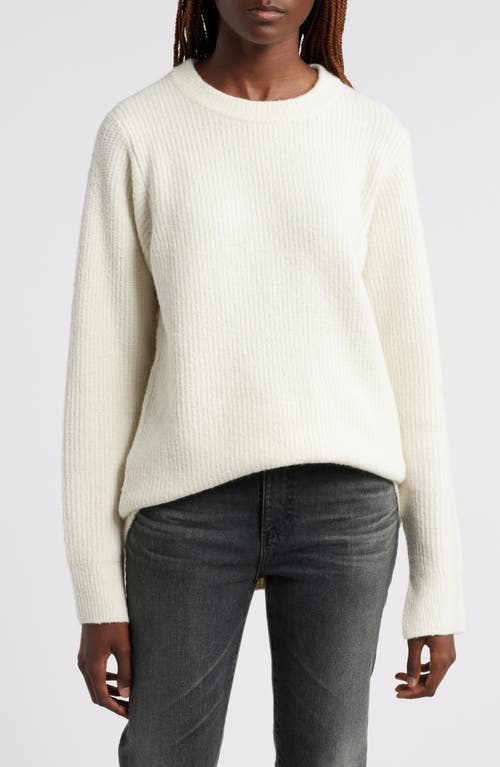 Shop Treasure & Bond Rib Crewneck Sweater In Ivory Dove