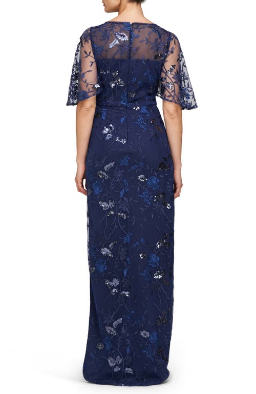 JS COLLECTIONS JS COLLECTIONS DAPHNE EMBROIDERED SEQUIN COLUMN GOWN 