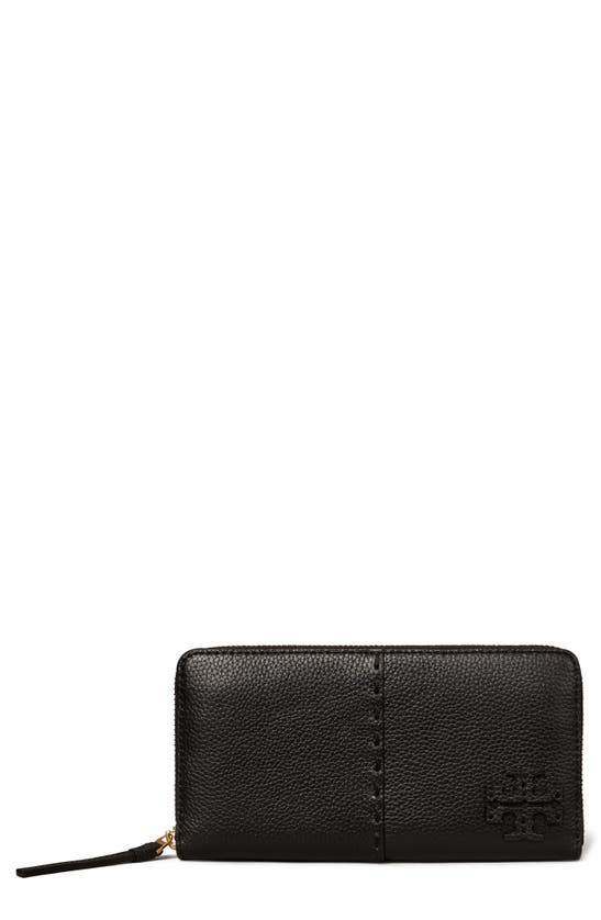 Tory Burch Mcgraw Zip Continental Wallet In Black | ModeSens