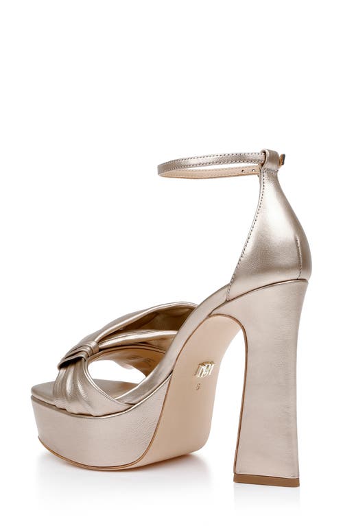 Shop Badgley Mischka Collection Alora Ankle Strap Platform Sandal In Champagne Metallic