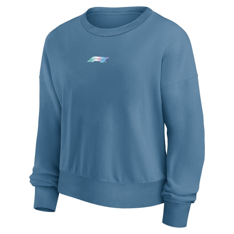 Shop Fanatics Branded Blue Formula 1 Merchandise Y2k Badge Fleece Pullover Sweatshirt