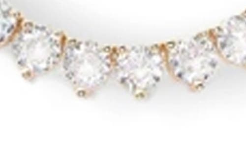 Melinda Maria Not Your Basic Tennis Necklace In White Cubic Zirconia/gold