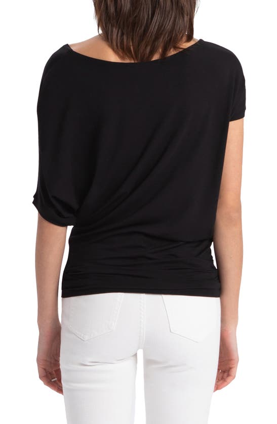 Shop Marcella Elena One-shoulder Jersey Top In Black