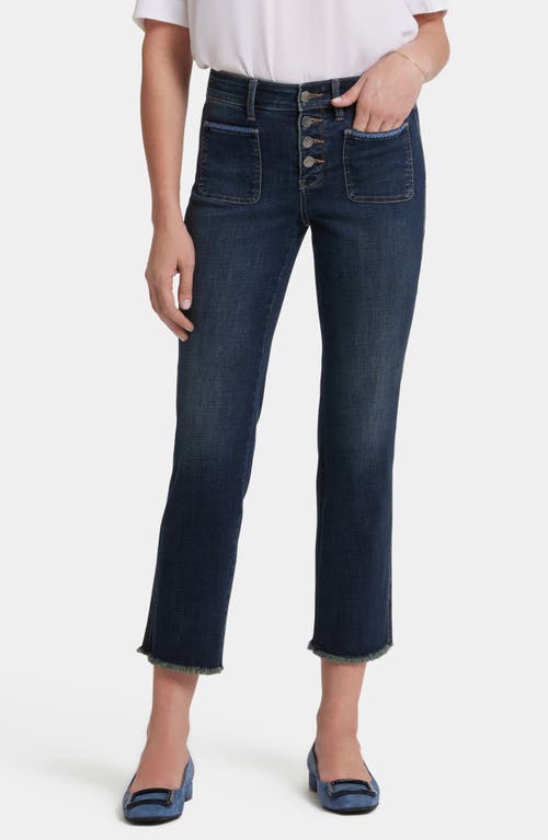 NYDJ Marilyn Frayed Exposed Button Ankle Straight Leg Jeans Lotus Gardens at Nordstrom,