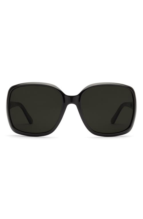 Electric Marin 56mm Polarized Oversize Square Sunglasses In Gloss Black/grey Polar