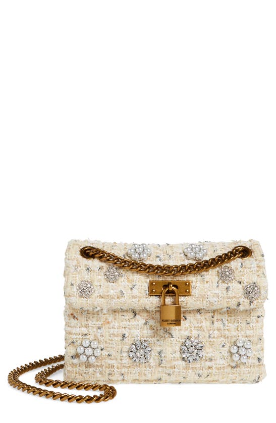 Shop Kurt Geiger Mini Brixton Lock Shoulder Bag In Ivory