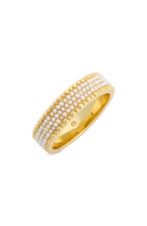 Faux Pearl Band Ring