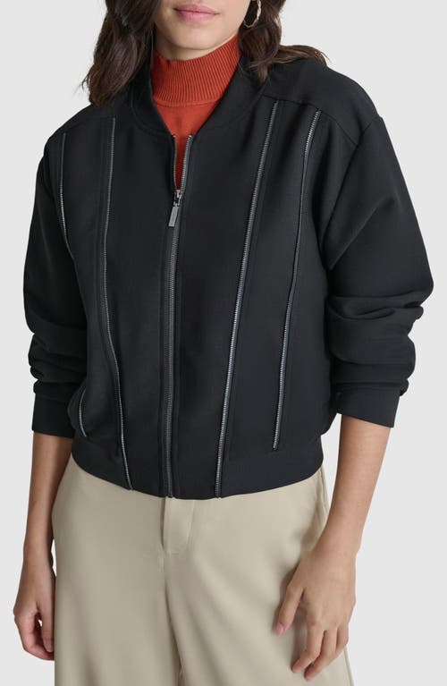 Shop Dkny Zip Jacket In Black