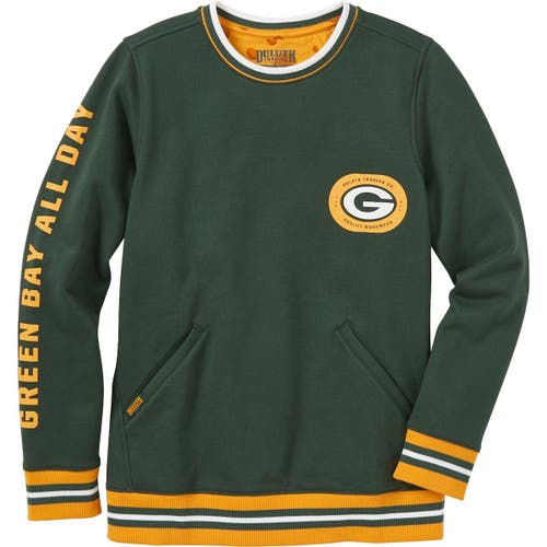 Women's Duluth Trading Co. Green Green Bay Packers Fleece Crew Neck Sweatshirt