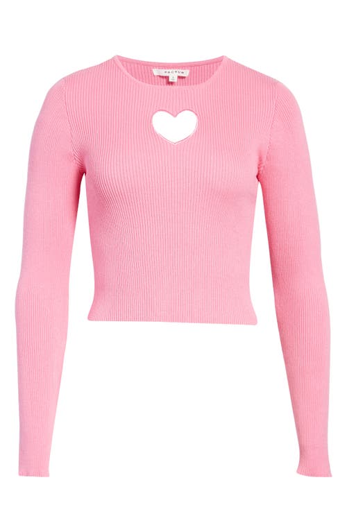 PacSun Be Mine Heart Cutout Rib Sweater in Wild Orchid