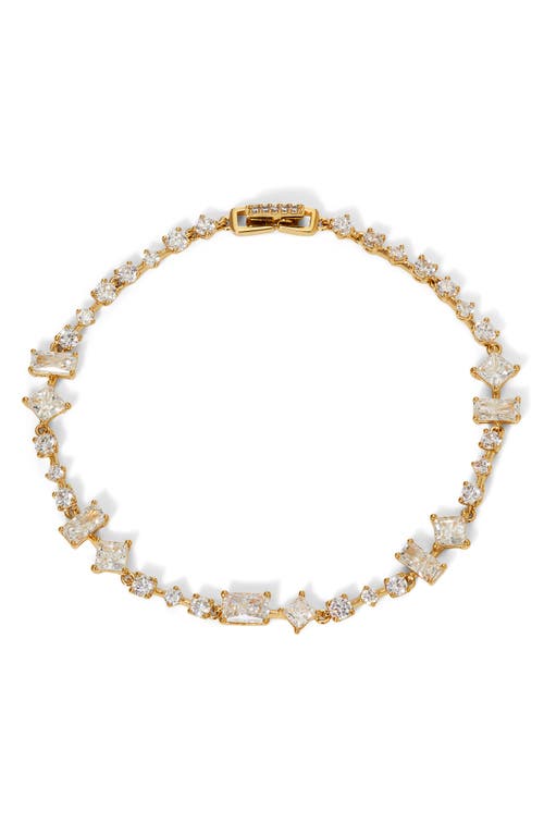 Shop Nadri Cubic Zirconia Line Bracelet In Gold