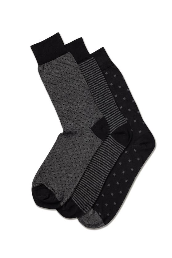 Shop Charles Tyrwhitt Cotton Rich 3 Pack Socks In Black & Grey