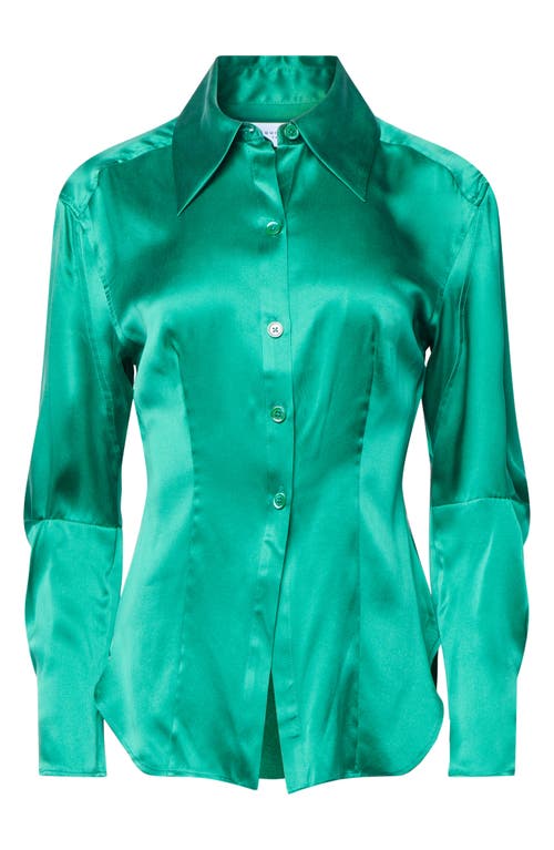 Equipment Bailey Silk Satin Button-Up Shirt in Meadow at Nordstrom, Size 2