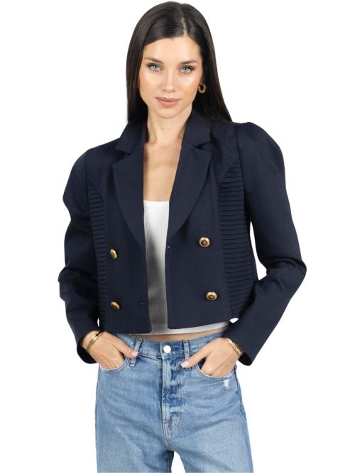 Shop Akalia Diana Cropped Women Blazer In Navy Blue