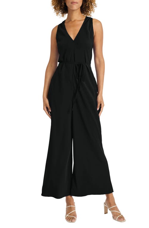 Shop Maggy London Sleeveless Wide Leg Jersey Jumpsuit In Black