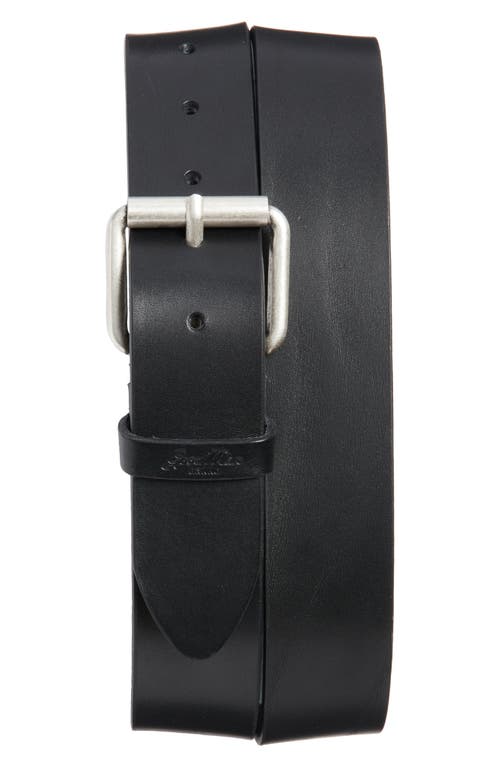 Good Man Brand Nickel Buckle Leather Belt in Black