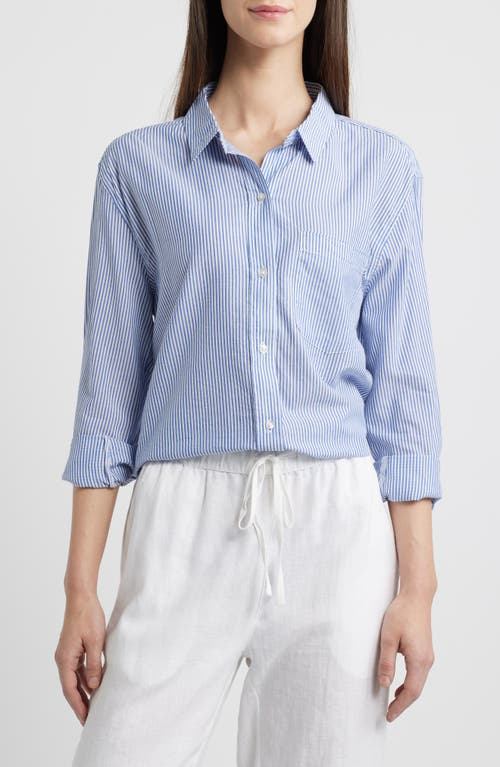 beachlunchlounge Mira Stripe Shirt in Sea Floor 