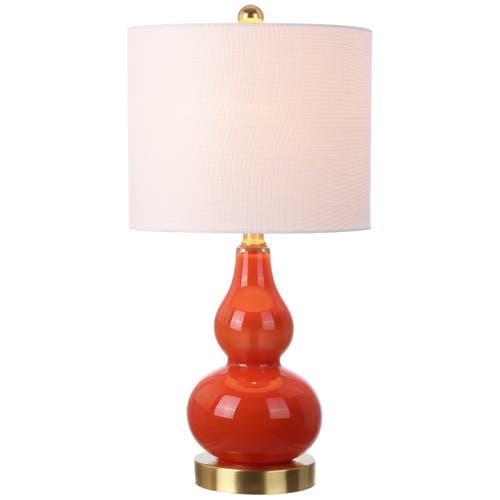Jonathan Y Anya Mini Glass Led Table Lamp In Sunset Orange