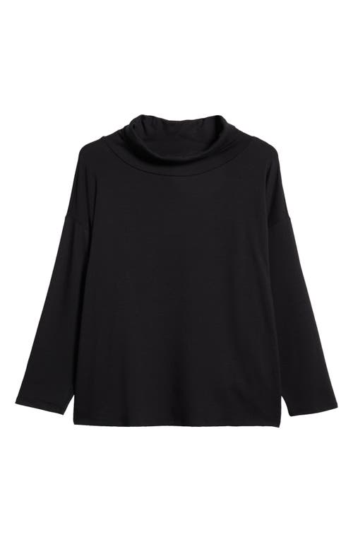 Shop Eileen Fisher Mock Neck Top In Black