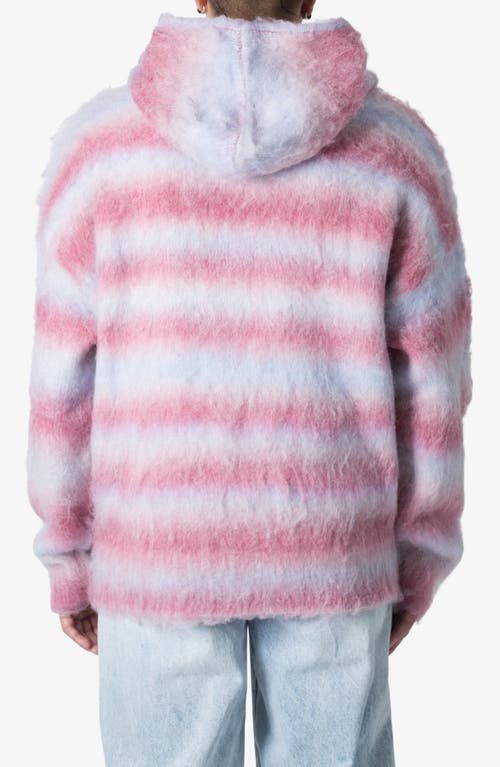 Mnml Stripe Brushed Hoodie Sweater In Pink Multi