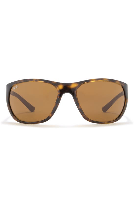 Ray Ban 61mm Wrap Sunglasses In Gold