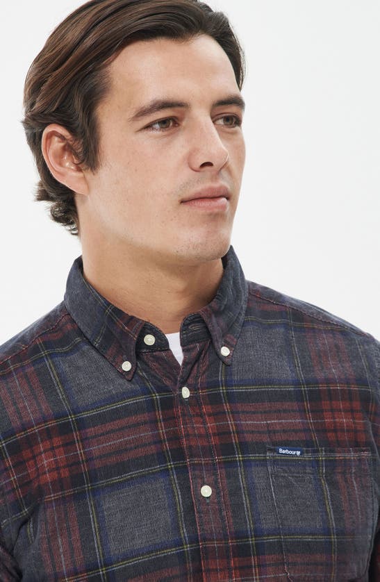 Barbour Southfield Plaid Tailored Button-down Shirt In Grey Marl