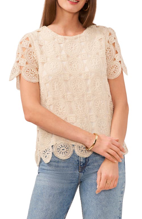 Vince Camuto Cotton Crochet Top Natural at Nordstrom,