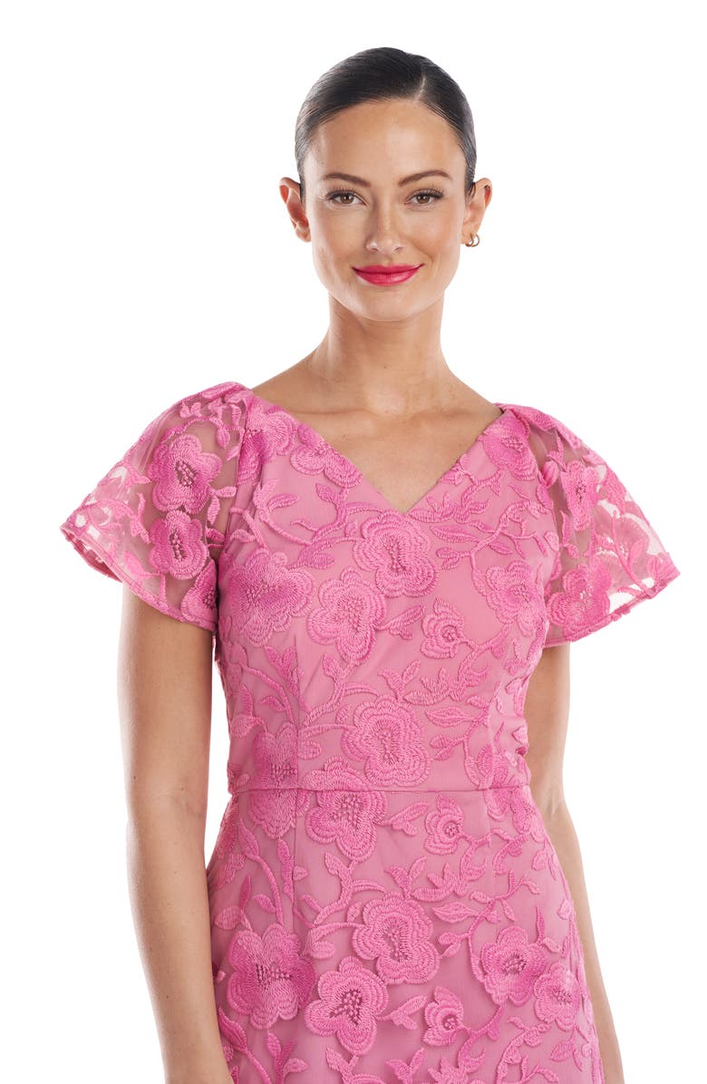 JS Collections Natasha Embroidered Flutter Sleeve Cocktail Dress Nordstrom