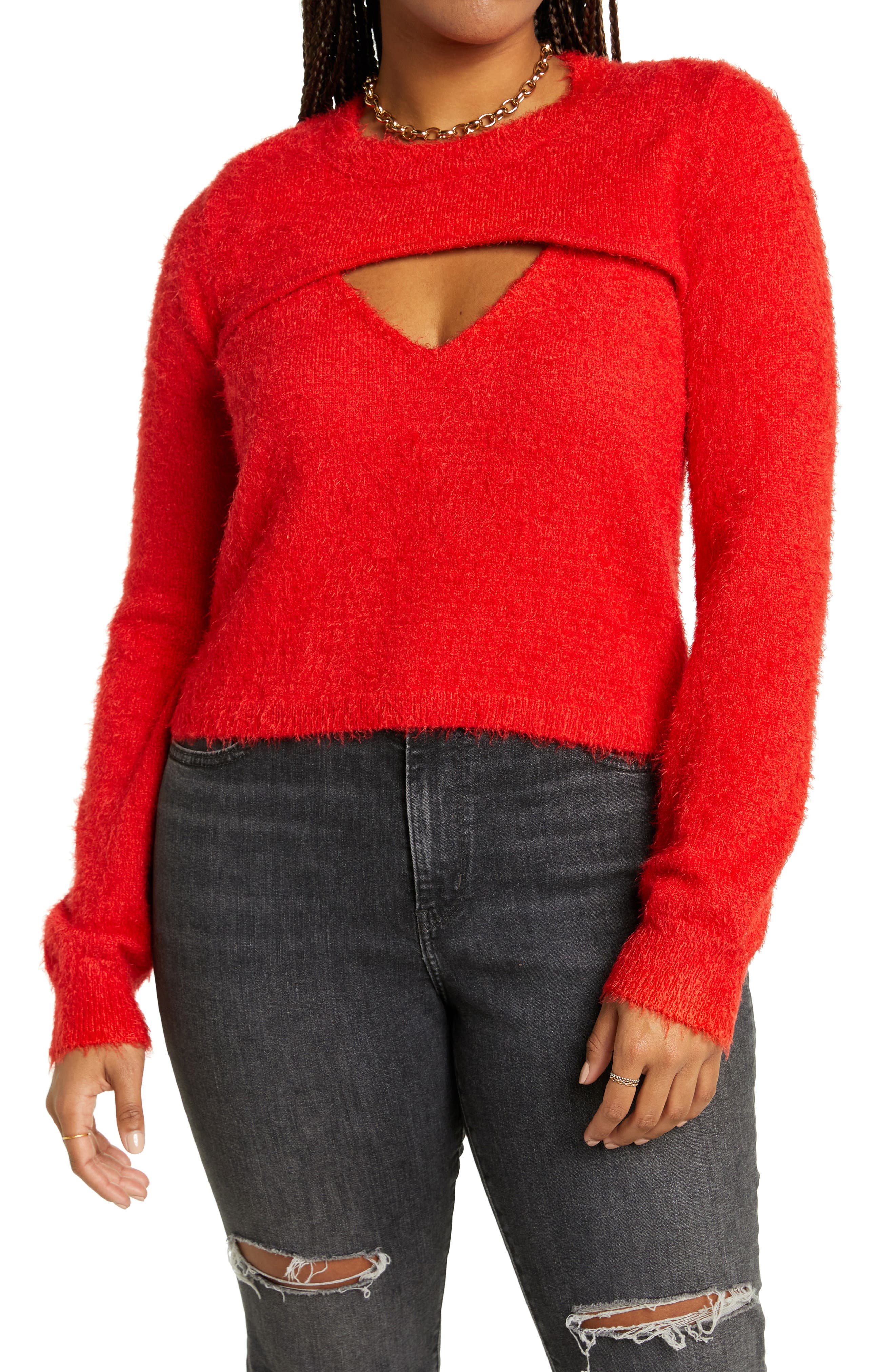 plus size red sweater