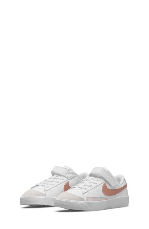 Nike Kids' Blazer Low '77 Low Top Sneaker in White/Red Bronze