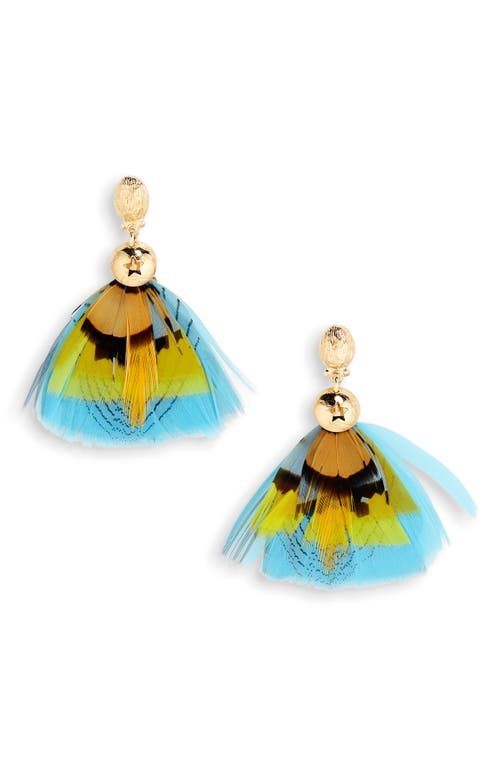 Gas Bijoux Bermude Feather Hoop Earrings In Multi