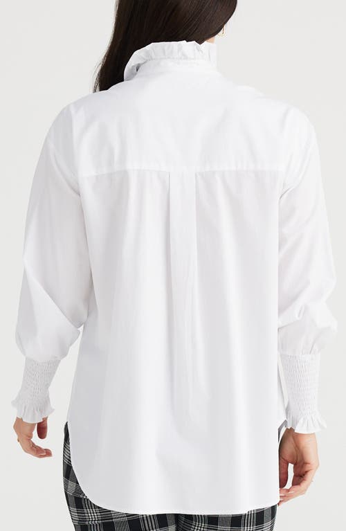 Shop Brave + True Brave+true Countess Ruffle Edge Button-up Shirt In White