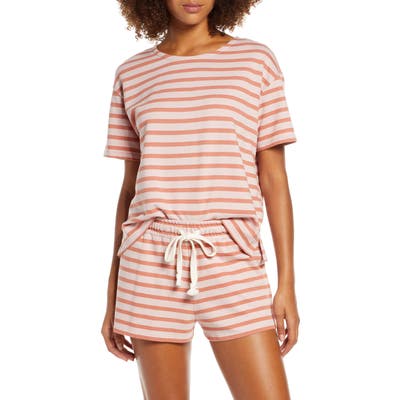 Madewell Short Sleeve Pajama Sweatshirt, Burgundy